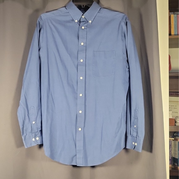Roundtree & Yorke Other - Roundtree & Yorke Easy Care Traditional Fit Blue Herringbone Dress Shirt LT